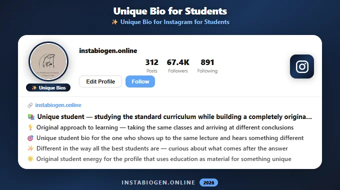 Unique Bio for Instagram for Students